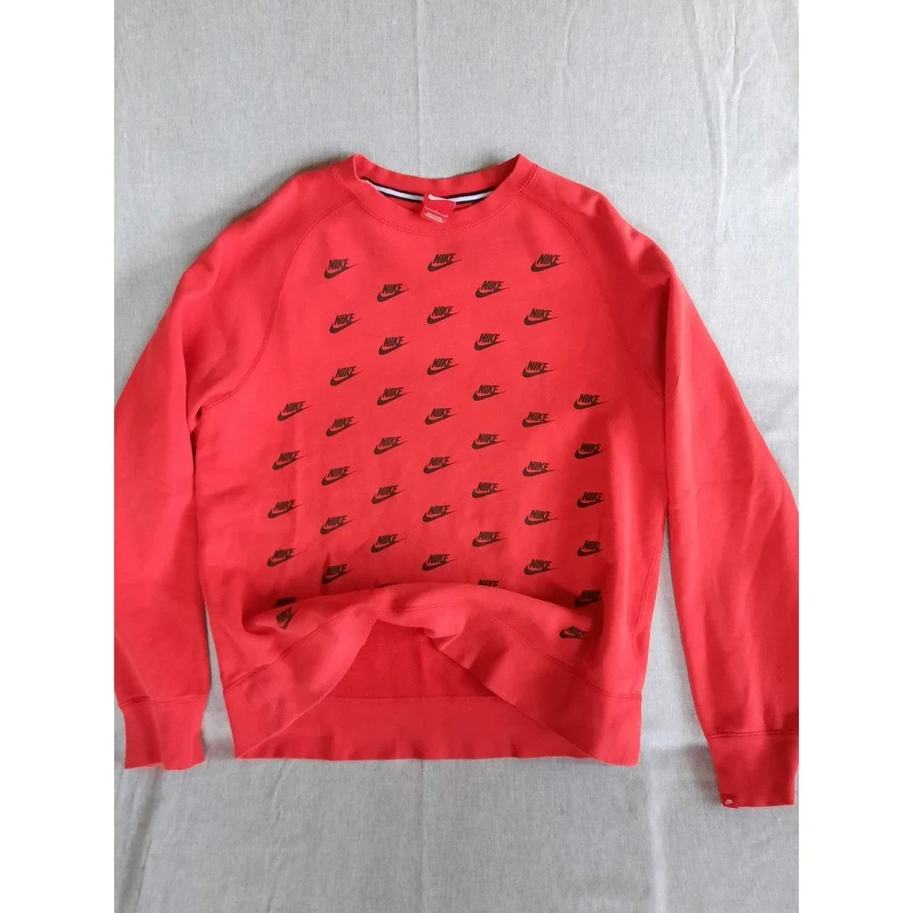 Vintage Nike Men Large Art Logo Pullover Stretch Sweater Round Neck Cotton Blend